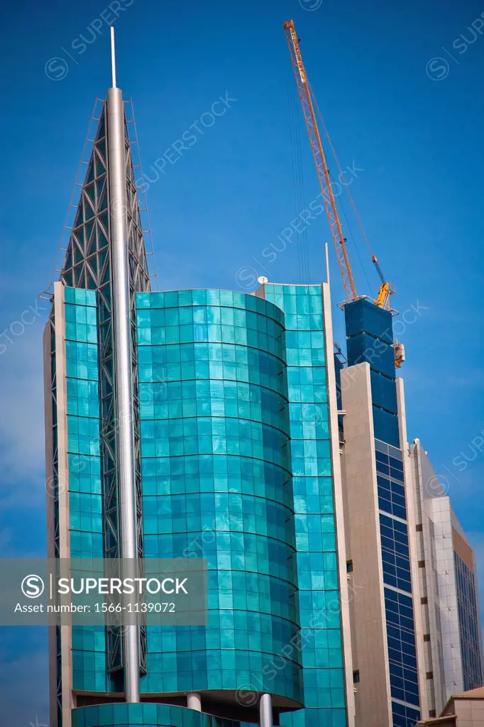 Modern Skyscraper,Street view in Kuwait city