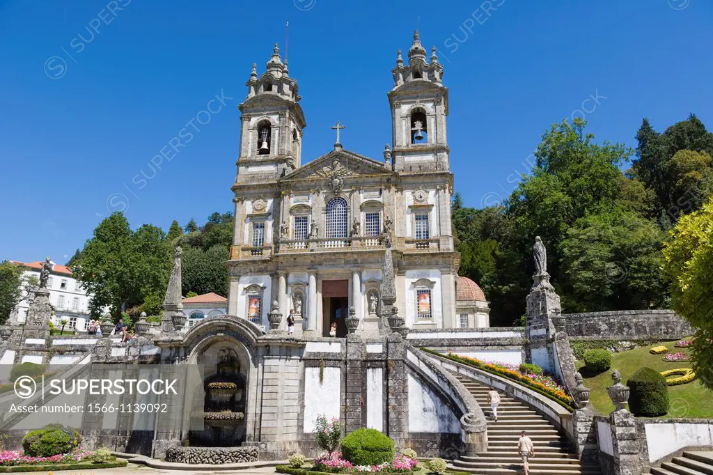 Igreja do Bom Jesus from Terreiro de Moises , Santuario do Bom Jesus do Monte, Good Jesus of the Mount sanctuary, Tenoes, Braga, Cavado, Norte, Portug...