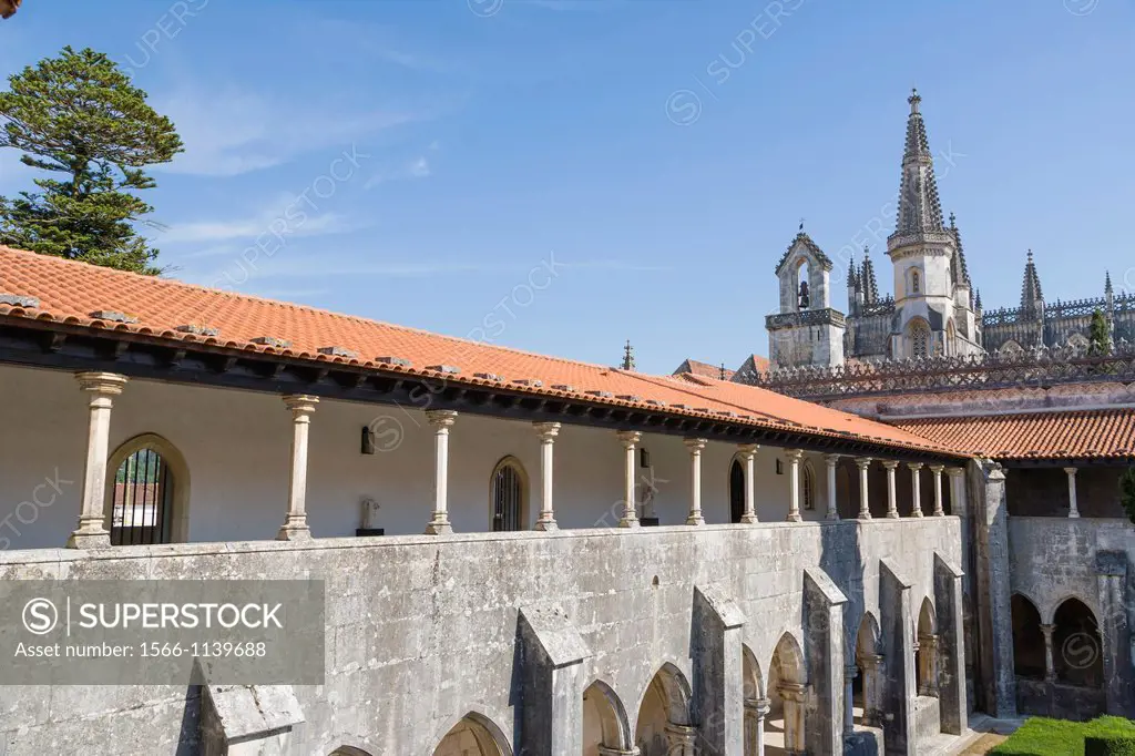 Cloisters of Alfonso V, Claustro Alfonso V, Interior of Mosteiro Santa Maria da Vitoria, Batalha Dominican Monastery, manueline, Batalha, Leiria Distr...