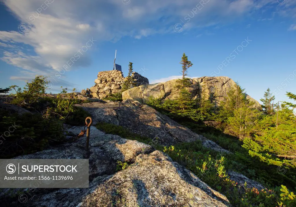 Middle Sister Fire tower on Middle Sister Mountain in Albany, New Hampshire USA during a summer months  This fire tower was in operation from 1927-194...