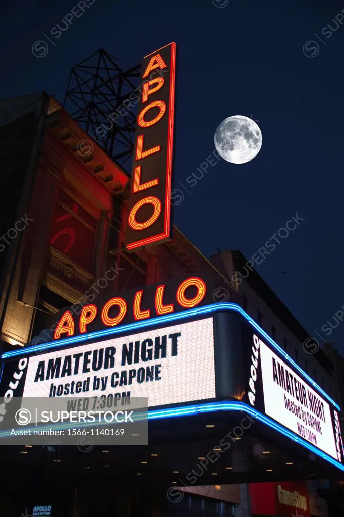 APOLLO THEATER SIGNS 125TH STREET HARLEM MANHATTAN NEW YORK CITY USA