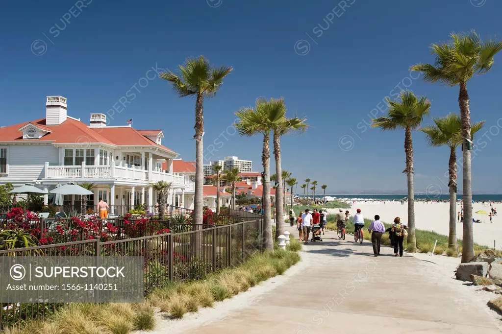 BEACH PROMENADE HOTEL DEL CORONADO SAN DIEGO CALIFORNIA USA