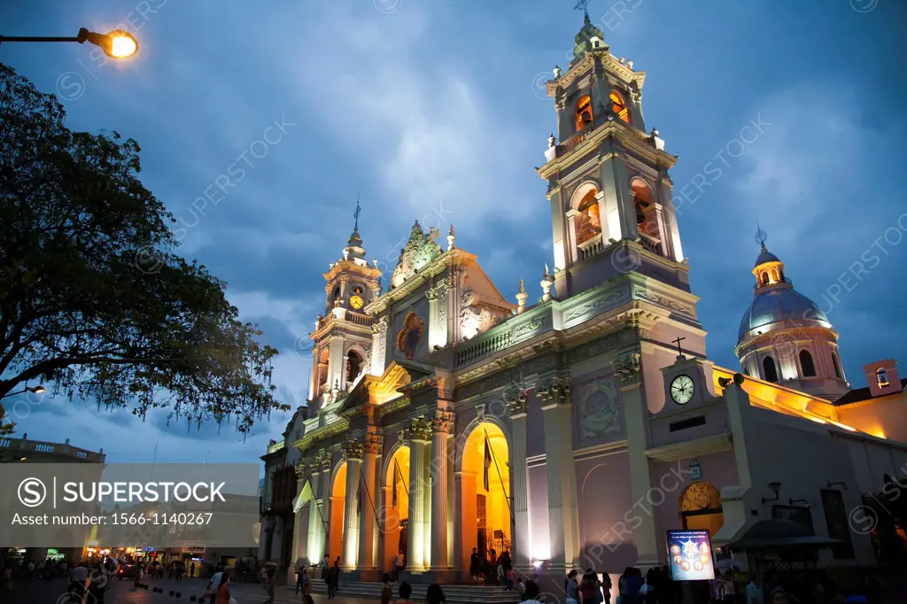 Iglesia Catedral, the main cathedral on 9 julio square,Salta city, Argentina