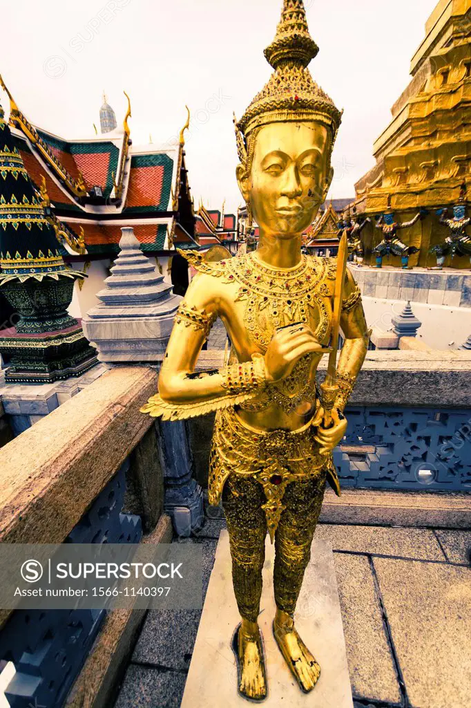 Statue of a kinnara  Wat Phra Kaew or Temple of the Emerald Buddha  Grand Palace  Bangkok, Thailand