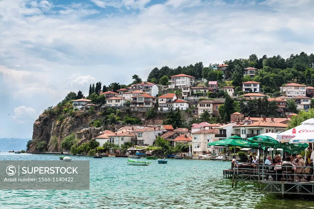 The old town of Ohrid, UNESCO World Heritage Site, on the shores of Lake Ohrid, Macedonia, FYROM, Former Yugoslav Republic of Macedonia, Europe