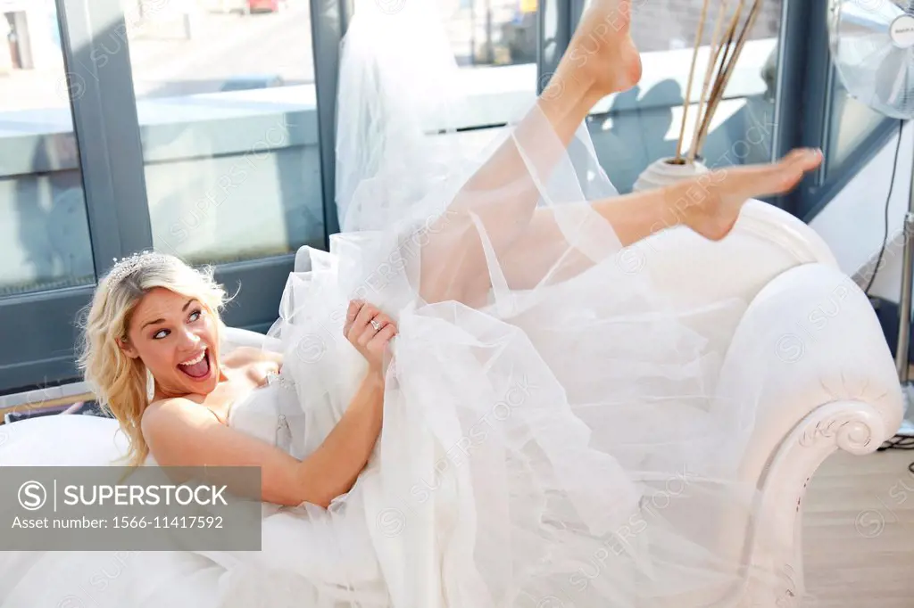 Wedding dress worn by a model