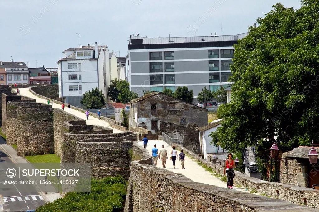 Roman walls Lugo, Galicia, Spain.