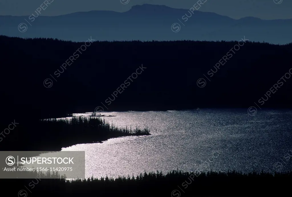 Waldo Lake from Waldo Mountain Lookout, Waldo Wilderness, Willamette National Forest, Oregon.