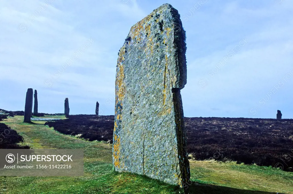 The Standing Stones of Stenness is a Neolithic monument on the mainland of Orkney, Scotland, United KIngdom