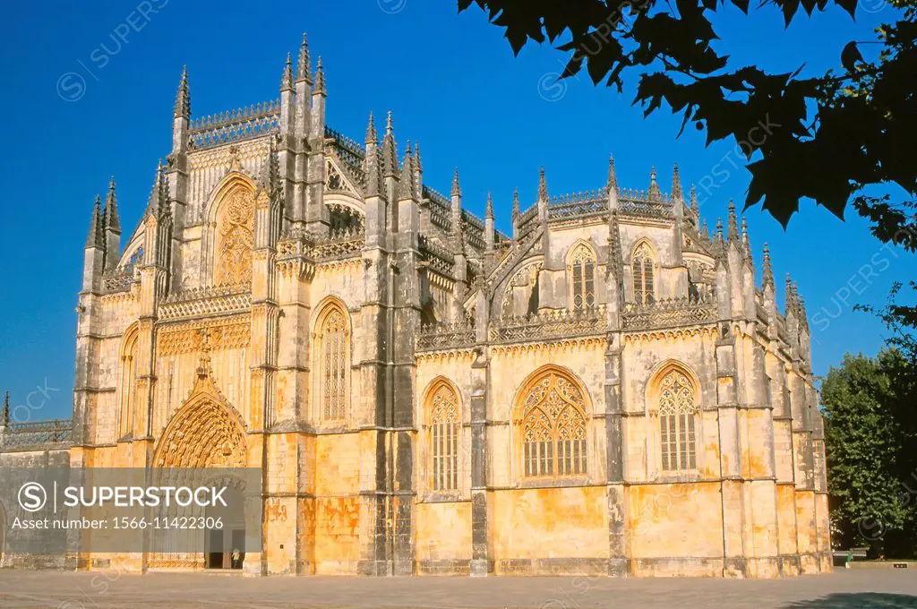 Batalha (Portugal). Facade of the Monastery of Batalha.