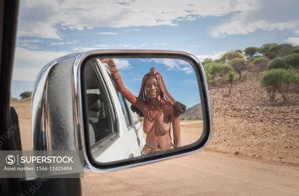 Himba tribe people, Kaokoland, Namibia.