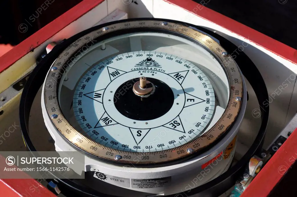 Compass on an old sailing ship