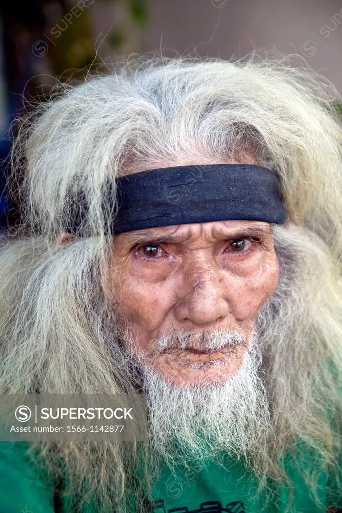 elderly long haired man with beard, El Nido, Palawan, Philippines, Asia