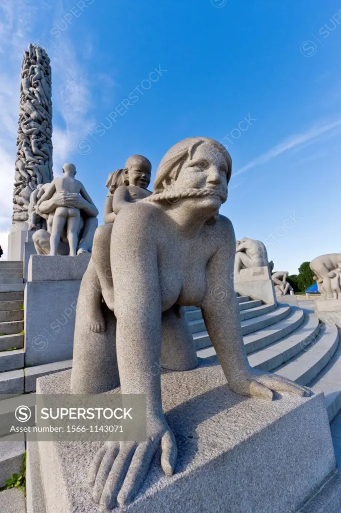 Views from the Vigeland Sculpture Park in the city of Oslo, Norway