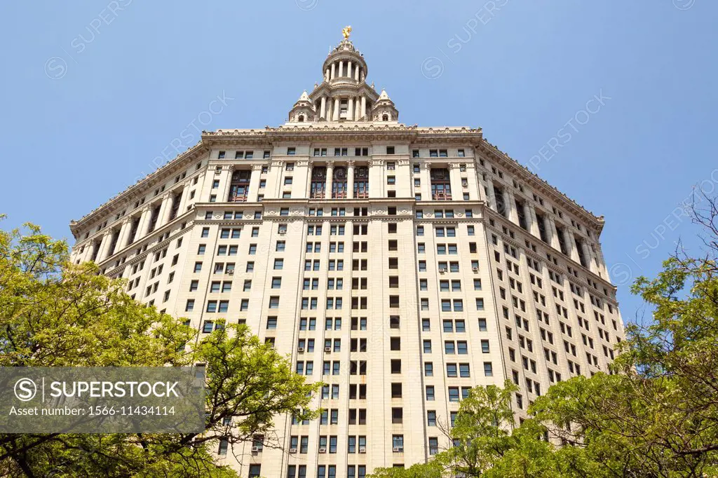 The Municipal Building, rear of building, Centre Street, Manhattan, New York City, New York, USA.