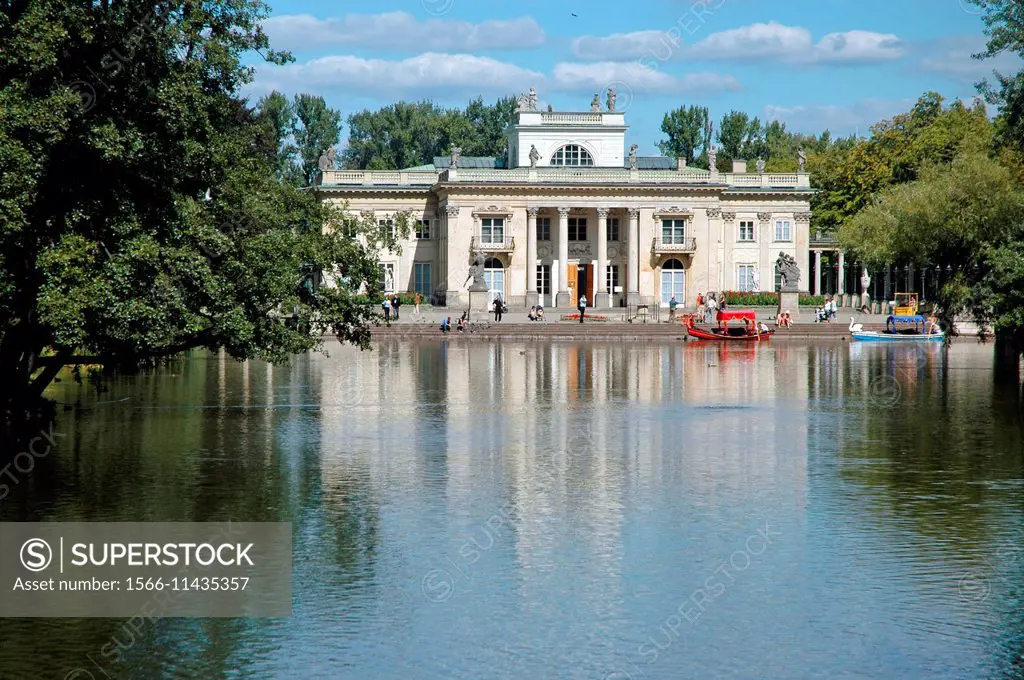 Palace on the water in Royal Lazienki Park in Warsaw, Poland.