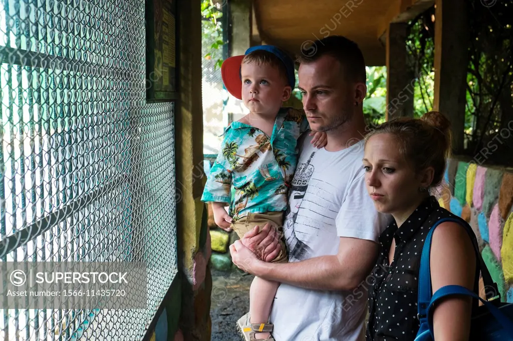 Young family at the zoo, Puerto Vallarta, Mexico.