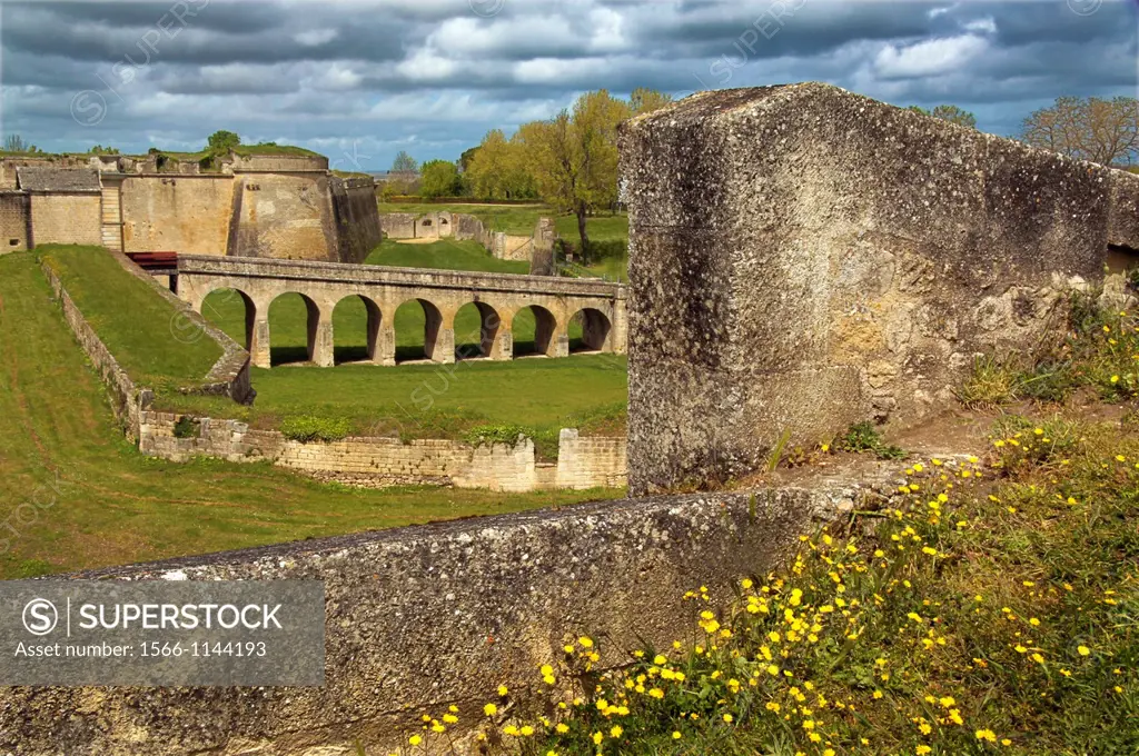 Citadel built by Vauban in the 17th century on the estuary of the Gironde, Blaye, Gironde, Aquitaine, France