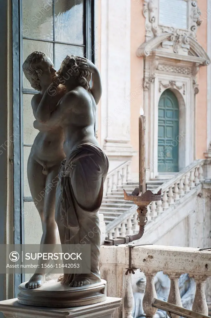 Rome. Italy. Capitoline Museums. Statue of Cupid and Psyche.