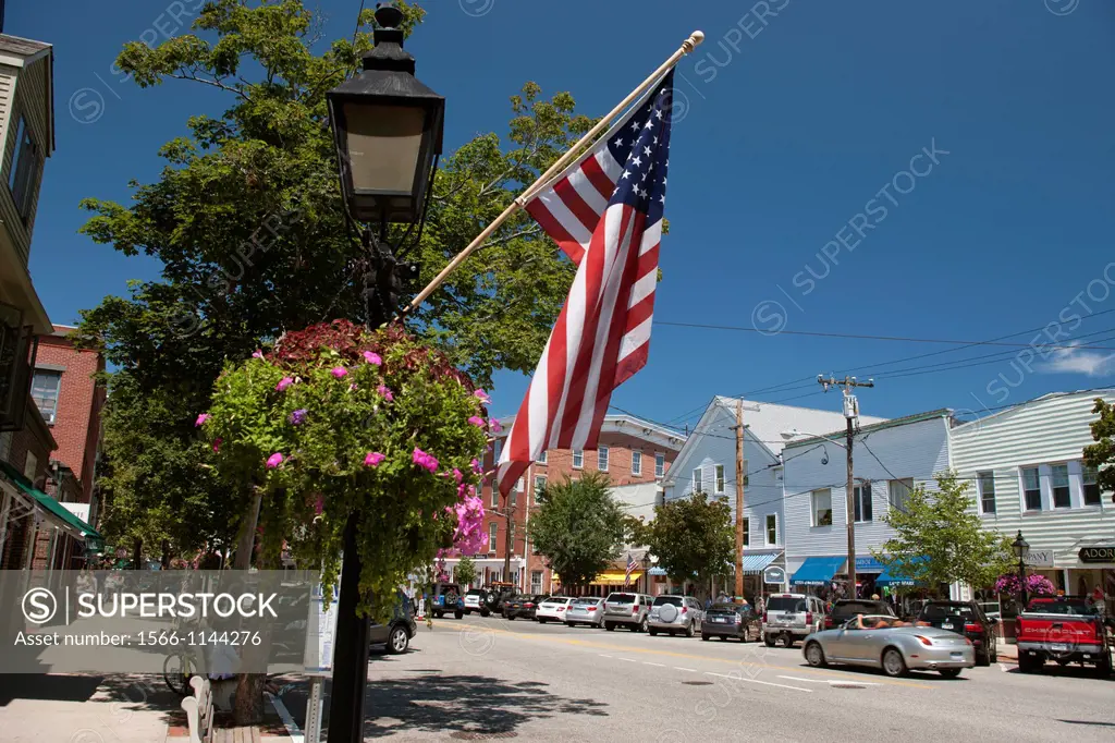 UNITED STATES FLAG MAIN STREET SAG HARBOR LONG ISLAND NEW YORK USA