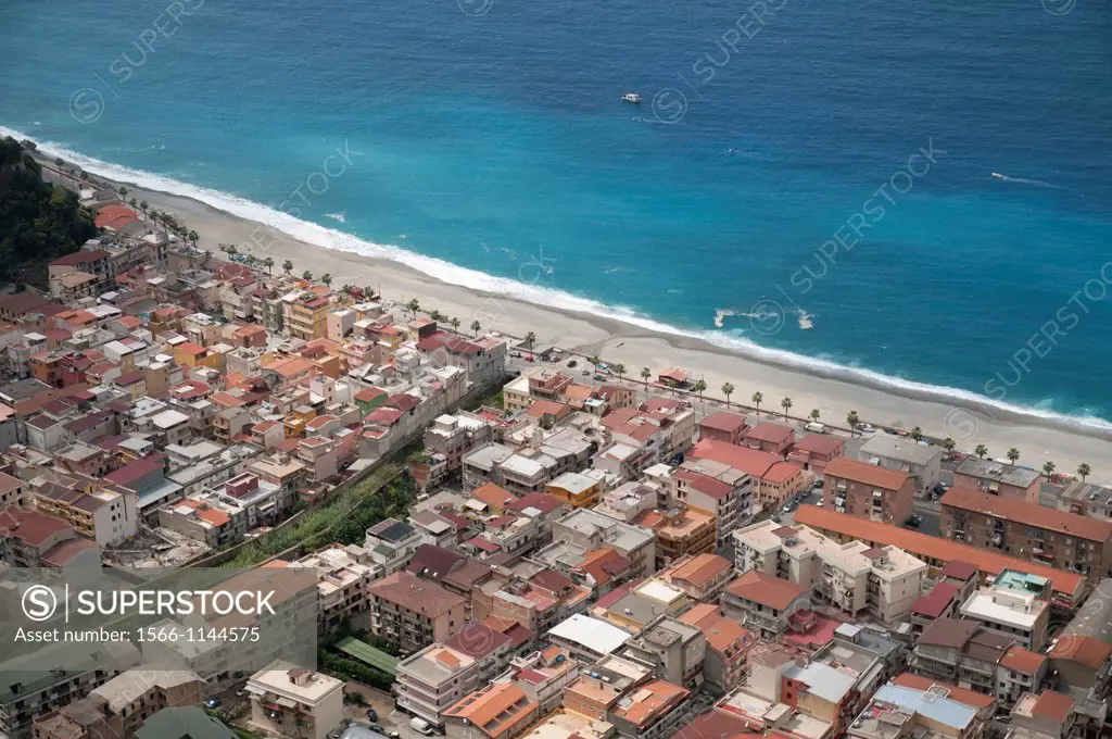 Italy, Calabria, Bagnara Calabra  View of town from above on hwy E45/A3