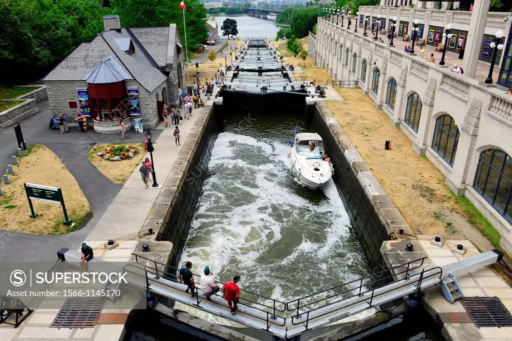 Rideau Canal National Historic Site Ottawa Ontario Canada National Capital City locks from Ottawa River to Lake Ontario