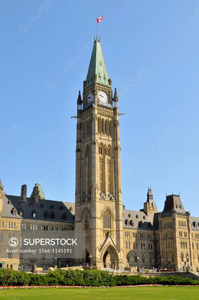 Parliament Hill Peace Tower Ottawa Ontario Canada National Capital City Center Block