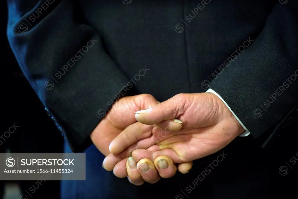 Closeup of the hands of an unrecognizable worker