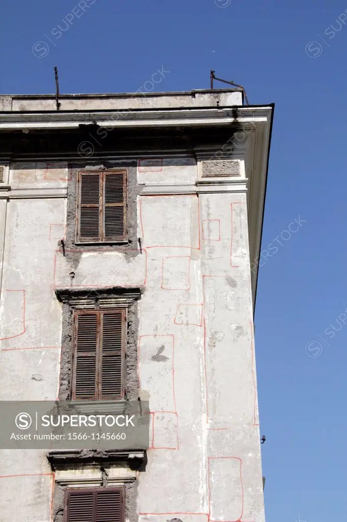building being renovated in the testaccio area of rome italy