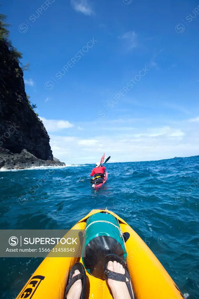 Kayaking, Napali Coast, Kauai, Hawaii