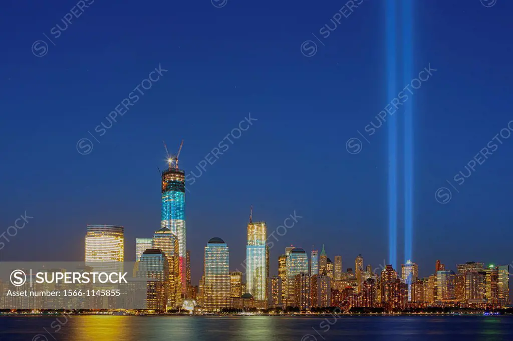 ´Tribute in Light´ Commemorating the 11th Anniversary of the 9/11 Terrorist attack on the World Trade Center in Manhattan, New York, USA