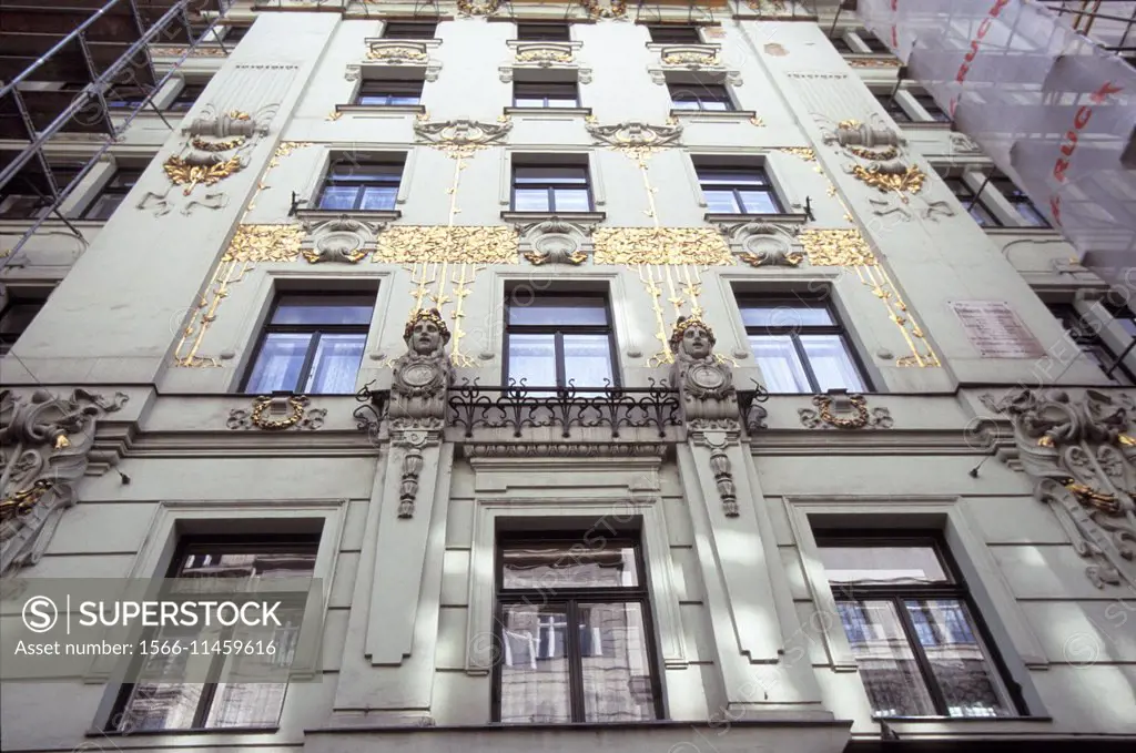 Art Nouveau building in Vienna, Austria