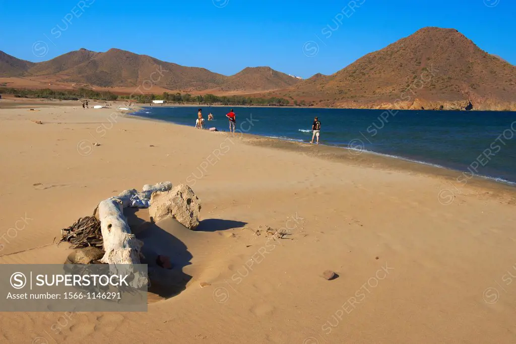 Los Genoveses beach, Genoveses Cove, Ensenada de los Genoveses, Cabo de Gata-Nijar Natural Park, Biosphere Reserve, Almeria province, Andalusia, Spain...
