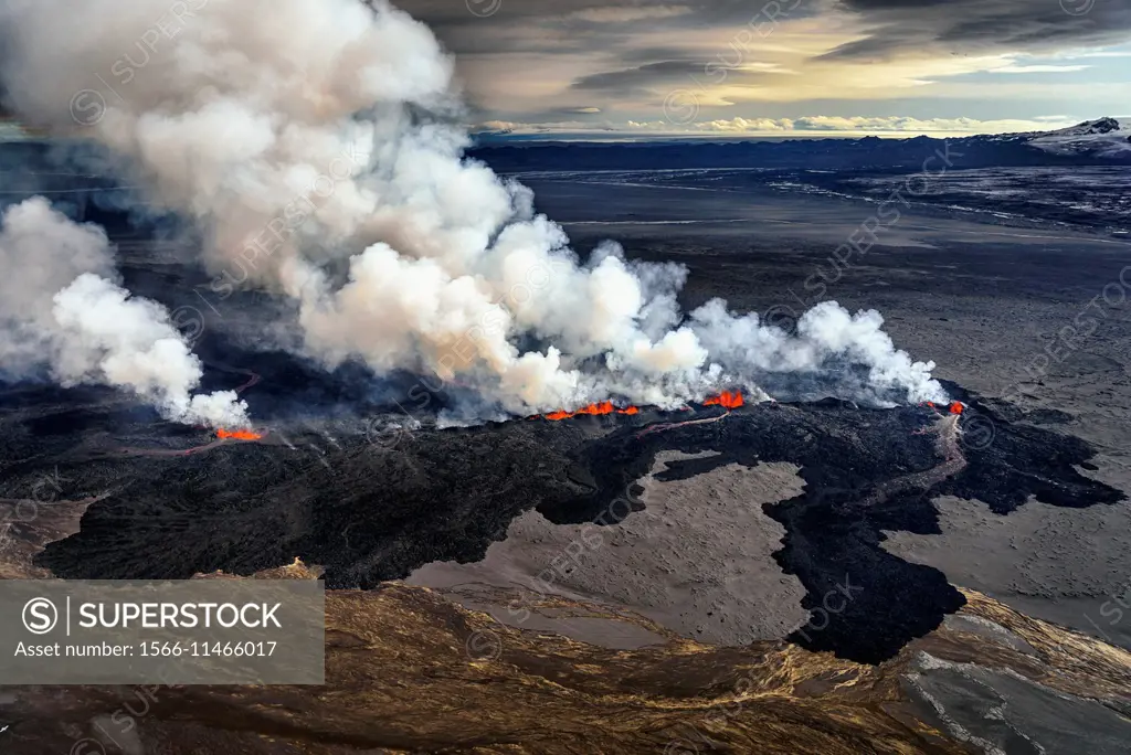Lava and plumes from the Holuhraun Fissure by the.