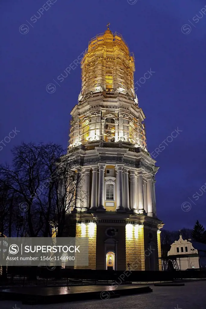 Uspenskiy Cathedral bell tower under construction, Kiev Lavra, Ukraine