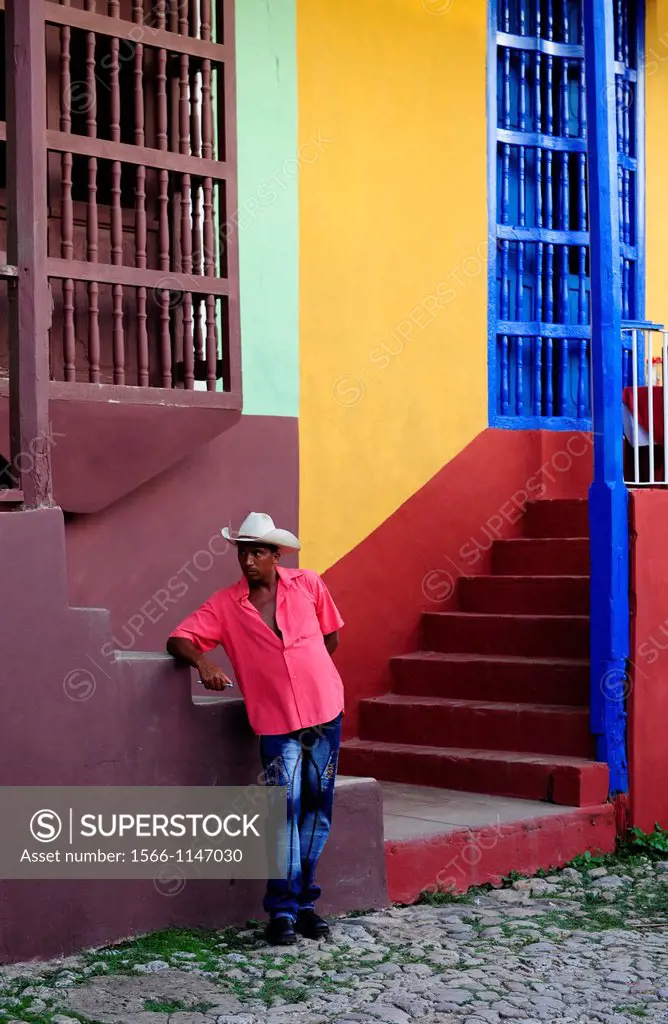 View of Trinidad street,one of UNESCOs World Heritage sites since 1988,Sancti Spiritus Province,Cuba