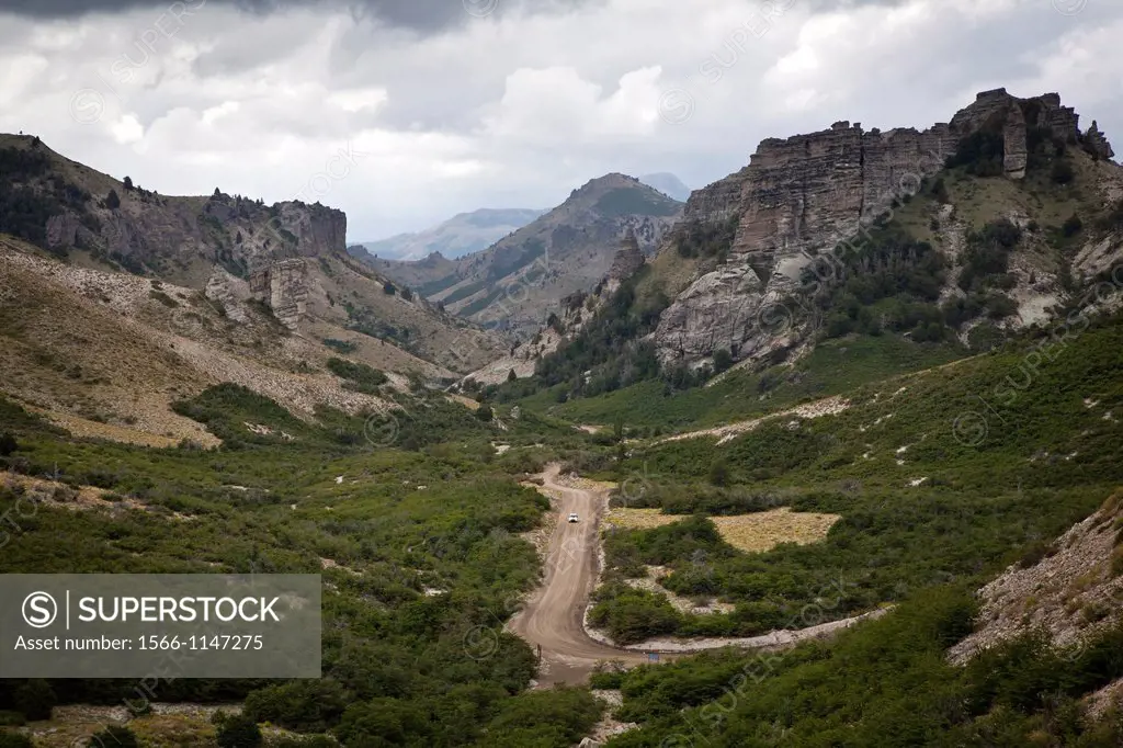 View over the Cordoba Pass in the Lanin National Park, Patagonia, Argentina