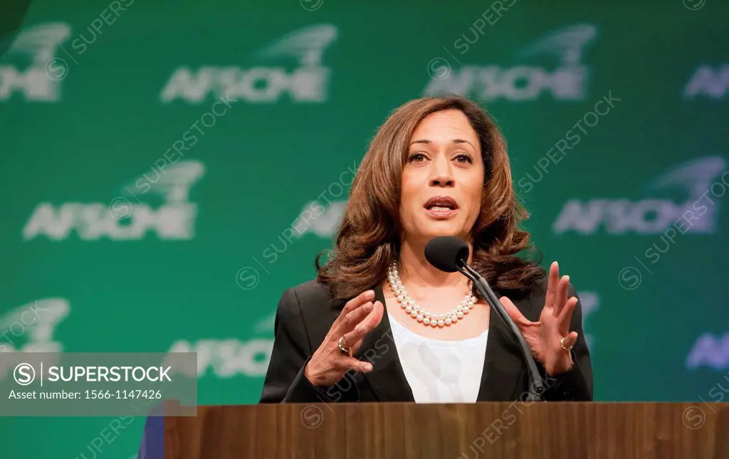 Los Angeles, California - California Attorney General Kamala Harris speaks at the biannual convention of the American Federation of State, County and ...