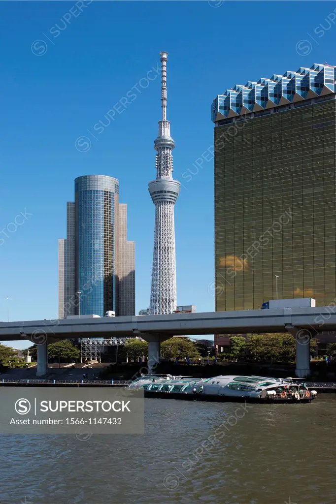 Tokyo Skytree at 634m, is the tallest free-standing broadcasting tower in the world  Sumida Tokyo Japan
