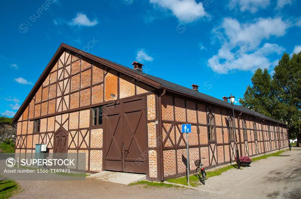 Converted farm house in Myntgatekvartalet area with government offices Kvadraturen district old town Oslo Norway Europe
