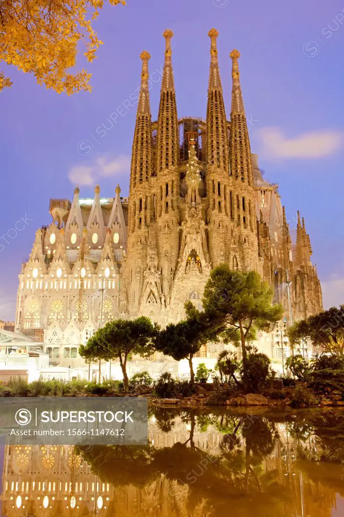Sagrada Familia temple from Antonio Gaudi, Barcelona, Spain