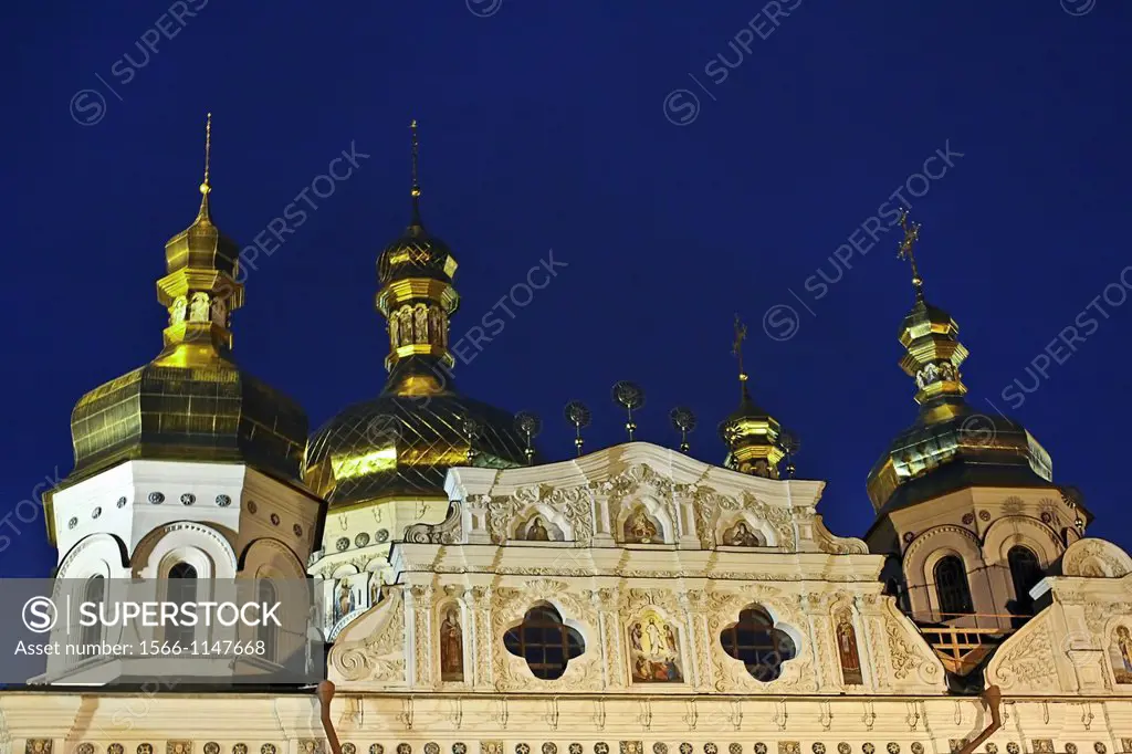 Uspenskiy Cathedral with golden domes, Kiev Lavra, Kiev, Ukraine