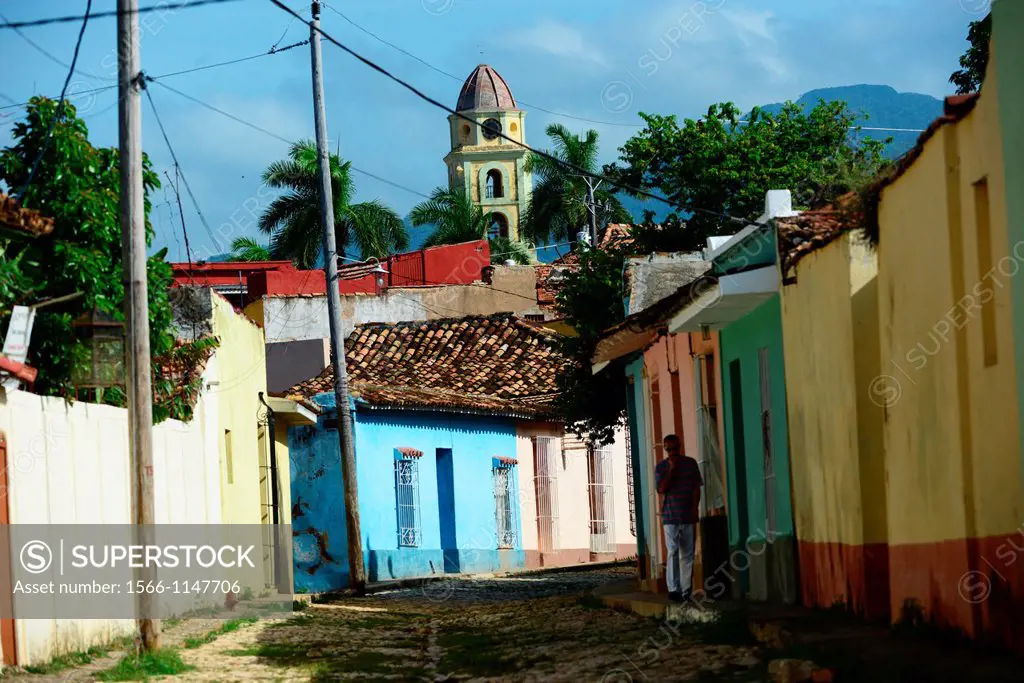 View of Trinidad street,one of UNESCOs World Heritage sites since 1988,Sancti Spiritus Province,Cuba