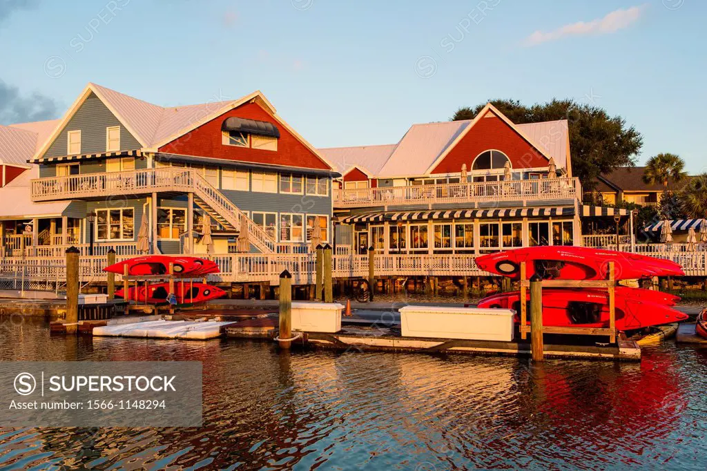 Sunrise over South Beach marina at Sea Pines Plantation on Hilton Head Island, SC