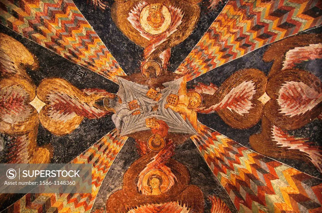 Wall paintings on the ceiling, Hagia Sophia (Church of Saint Sophia), Trabzon, Turkey