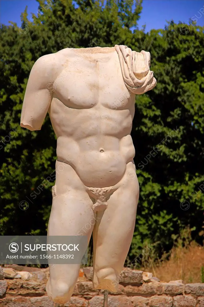 Heroic torso of a god at Aphrodisias. Aphrodisiás was a small city in Caria, on the southwest coast of Asia Minor. Its site is located near the modern...