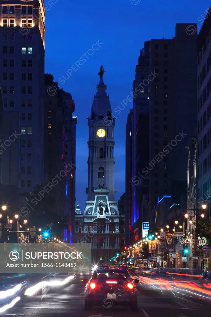 City Hall Broad Street Downtown Philadelphia Pennsylvania USA