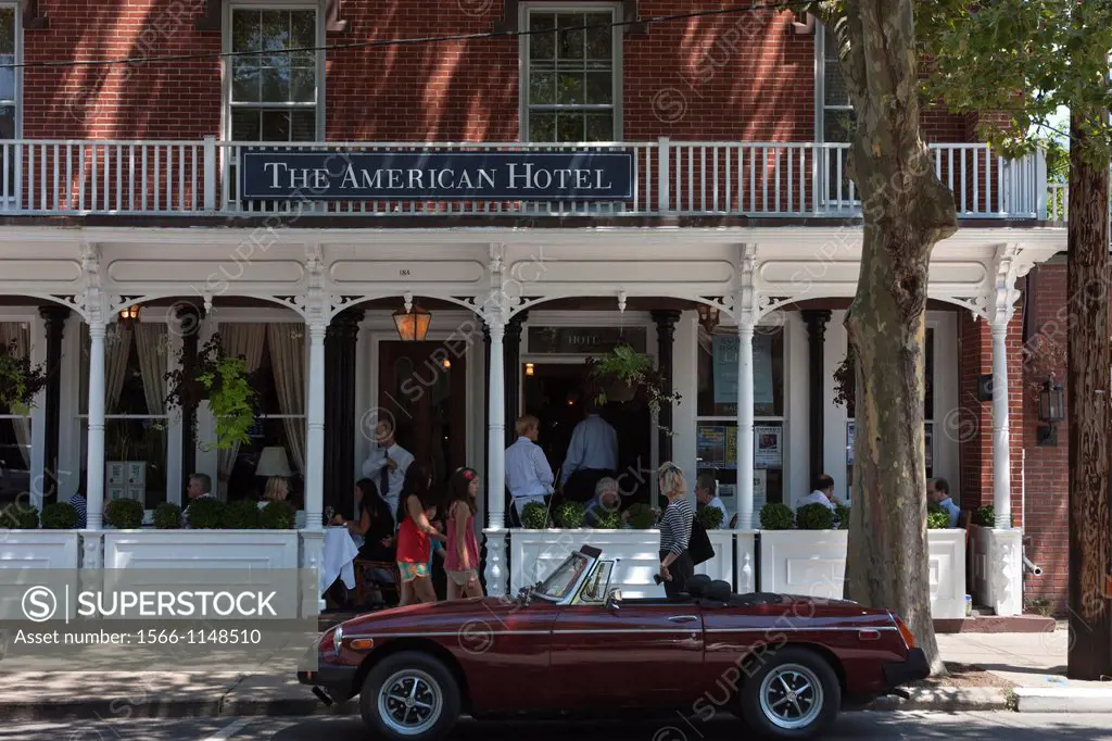 Front Porch Of The American Hotel Main Street Sag Harbor Suffolk County Long Island New York State USA