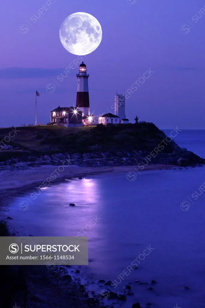 Beach Montauk Point Lighthouse East Hampton Suffolk County Long Island New York State USA