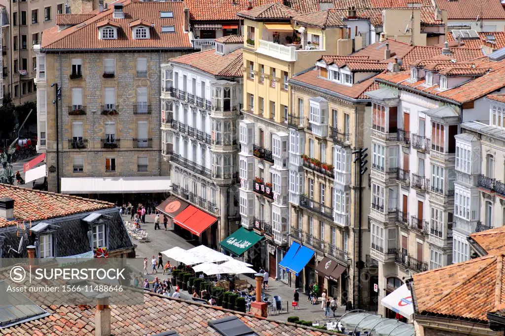Virgen Blanca Square also called the Old Square. Vitoria-Gasteiz. Basque country. Spain.